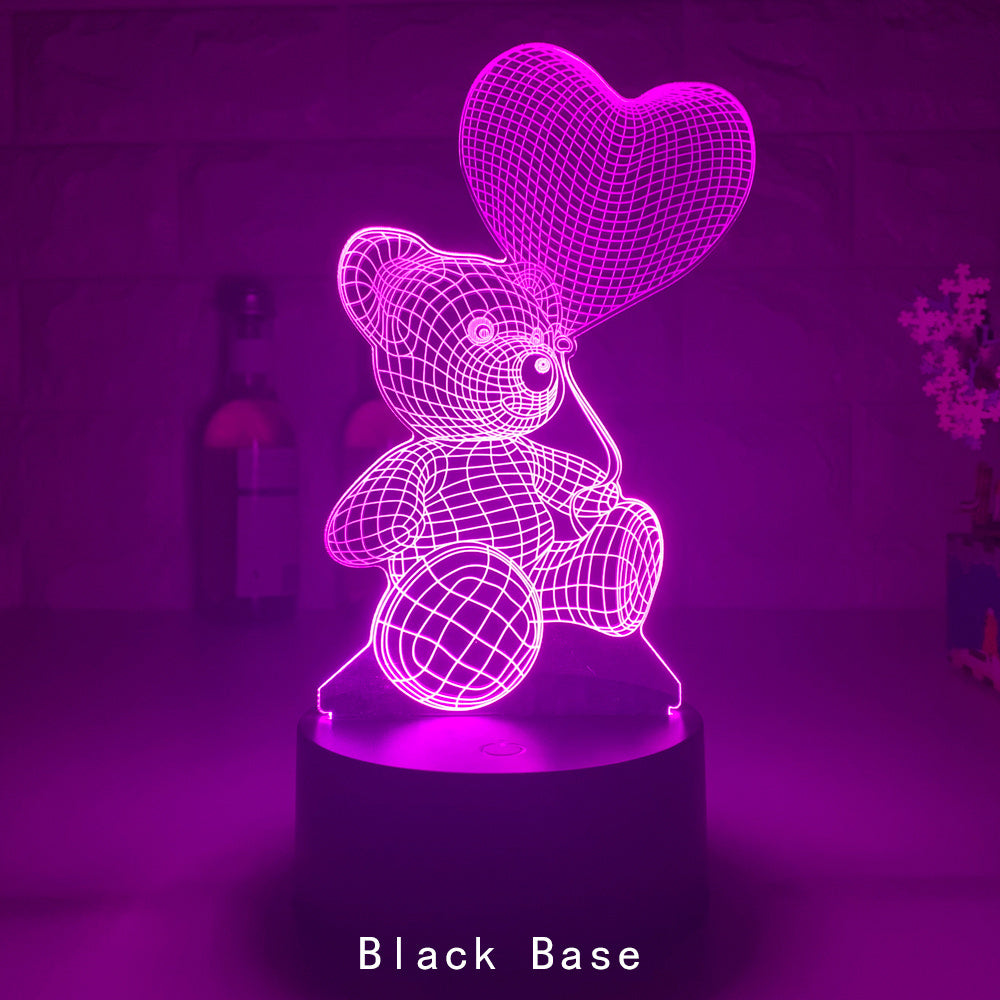 Valentines 3D Lamp Acrylic USB LED Night Lights Neon Sign