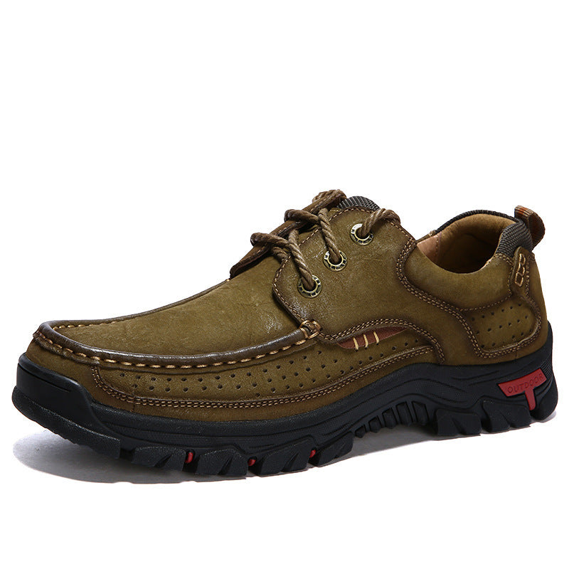 British Casual Thick Sole Leather Hiking Shoes
