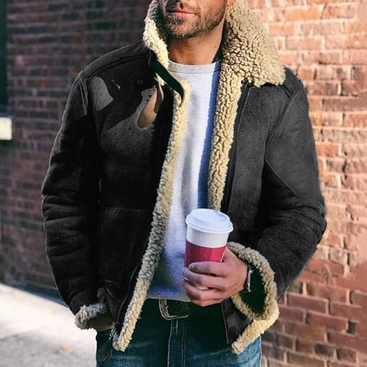 Faux Leather Velvet Jacket