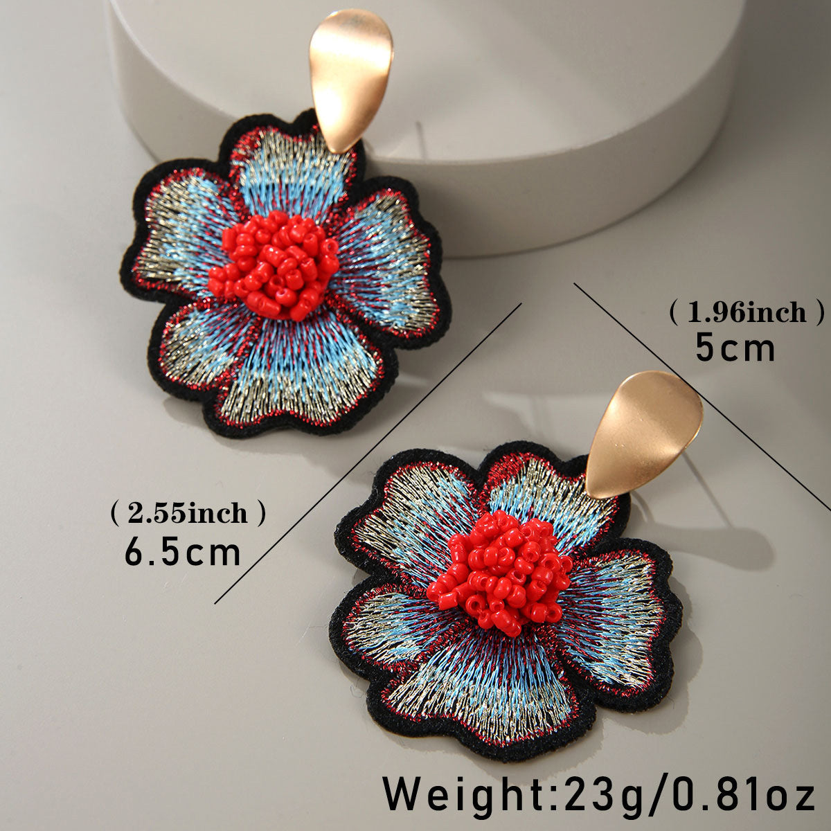 Handmade Embroidery Bead Earrings Fashion Lady