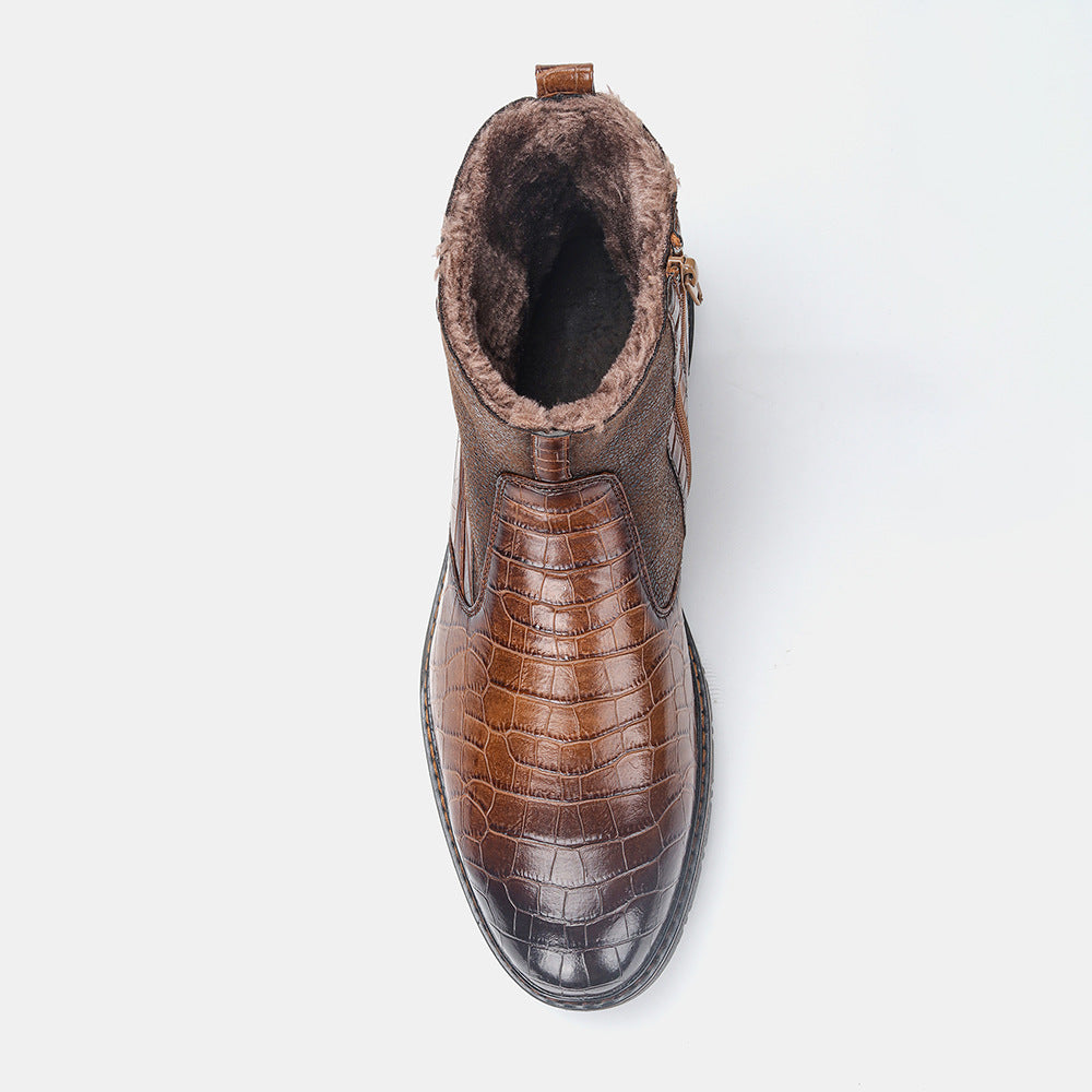 Leather Winter Warm High Boots Shoes