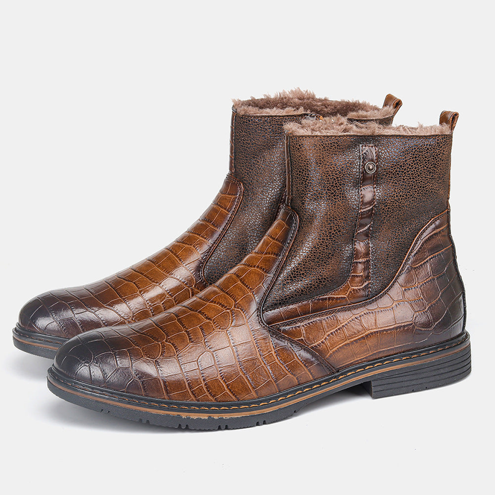 Leather Winter Warm High Boots Shoes