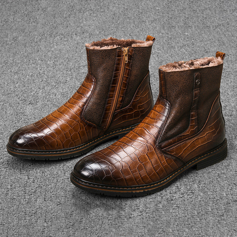 Leather Winter Warm High Boots Shoes