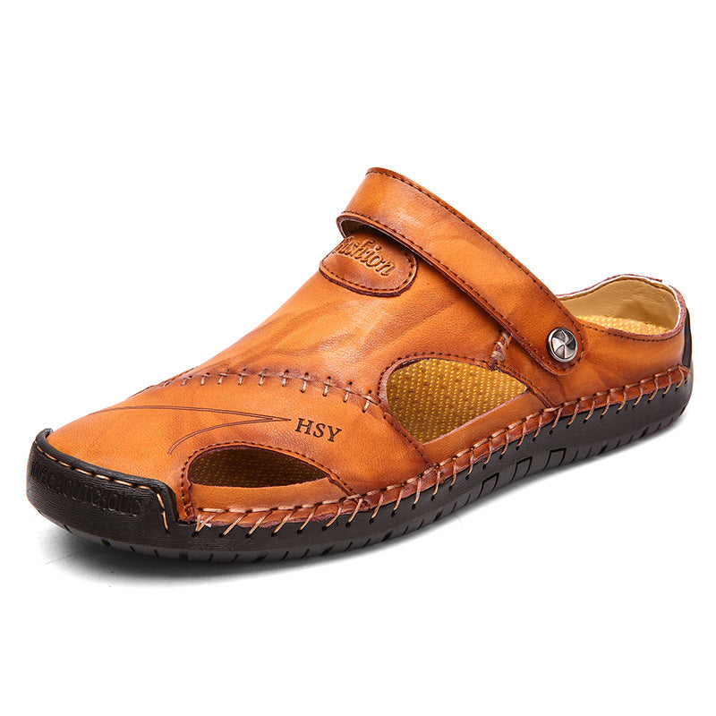 Chaussures pour hommes Chaussures décontractées en cuir à trous Sandales à bout