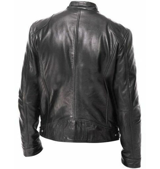 Gentleman's Leather Zipper Cardigan Jacket
