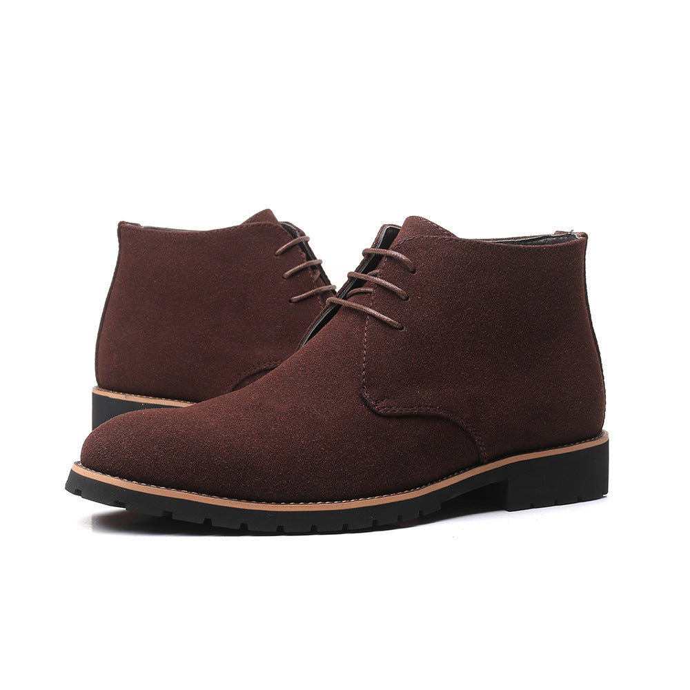 Casual Leather Boots Front Lace Up Low Heel