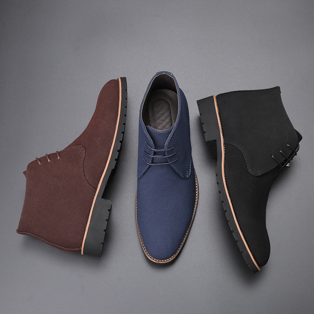 Casual Leather Boots Front Lace Up Low Heel