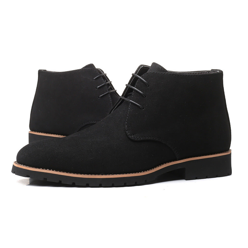 Casual Leather Boots Front Lace Up Low Heel