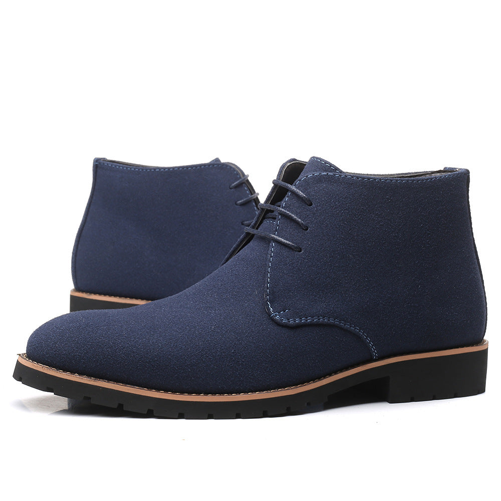 Casual Leather Boots Front Lace Up Low Heel