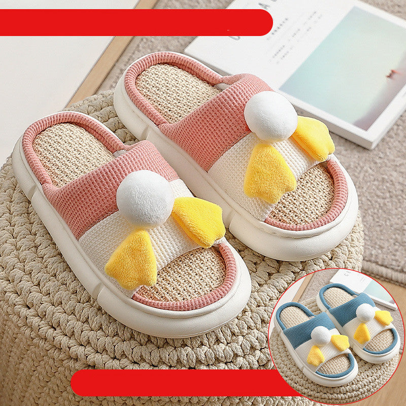 Spring Fashion Thick-Soled Four Seasons Linen Slippers