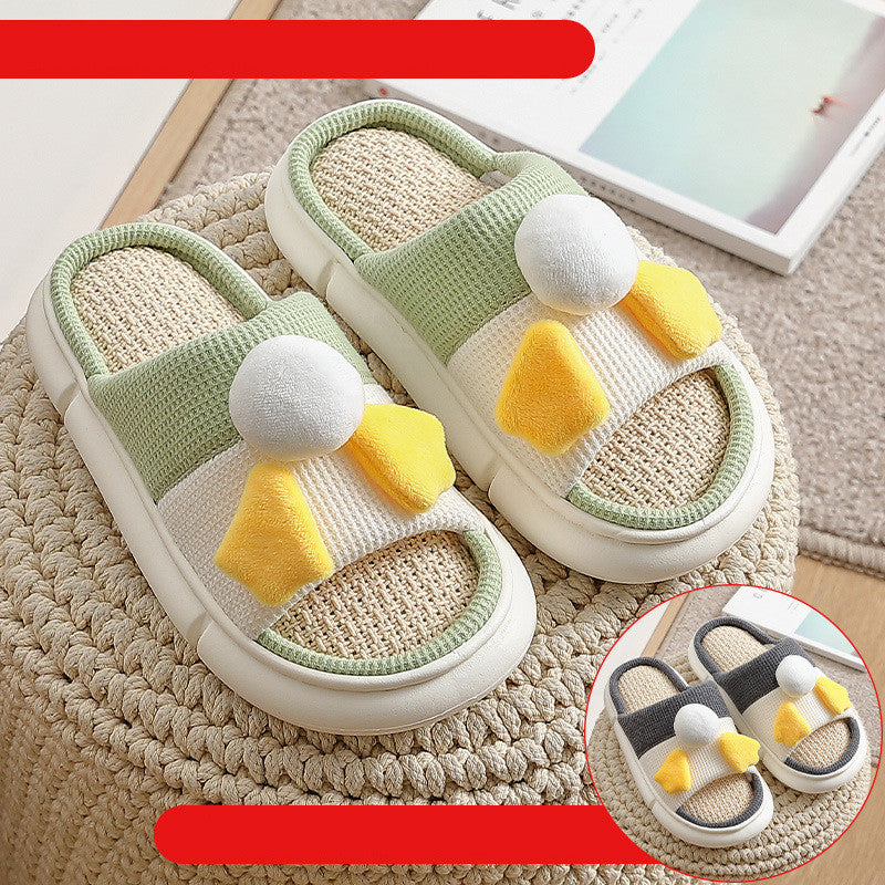 Spring Fashion Thick-Soled Four Seasons Linen Slippers