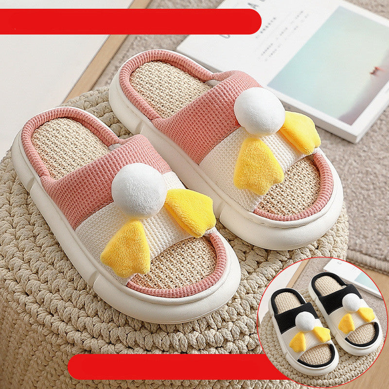 Spring Fashion Thick-Soled Four Seasons Linen Slippers