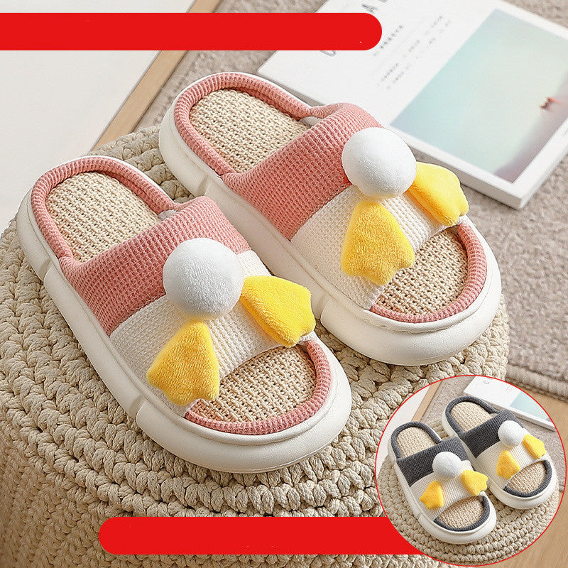 Spring Fashion Thick-Soled Four Seasons Linen Slippers