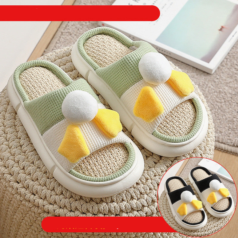 Spring Fashion Thick-Soled Four Seasons Linen Slippers