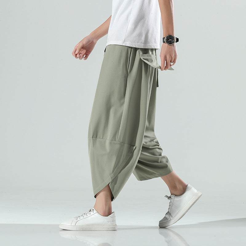 Ice Silk Cropped Beach Pants
