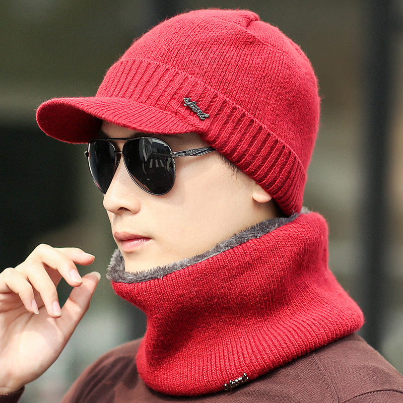 Winter Warm Knitted Hats Plus Woolen Earmuffs Cotton Caps