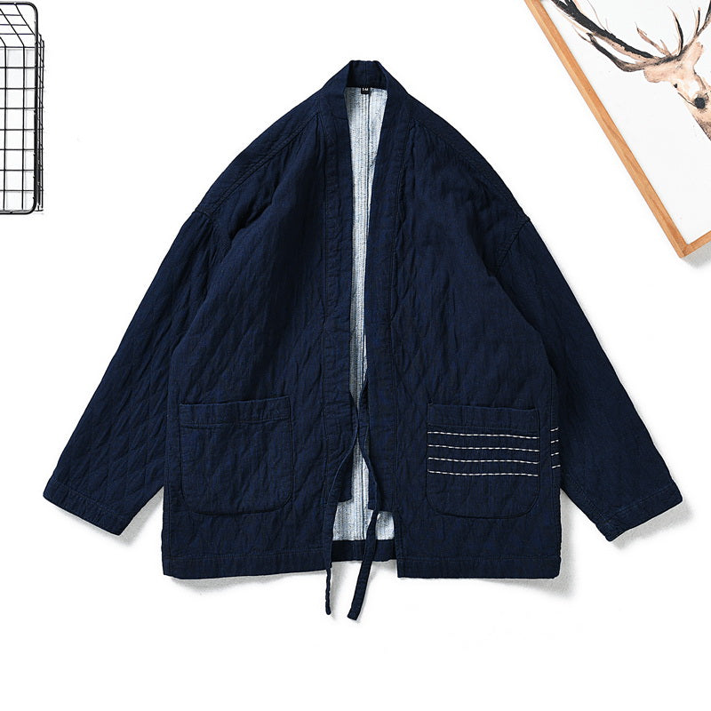 Herringbone Denim Robe Loose Jacket