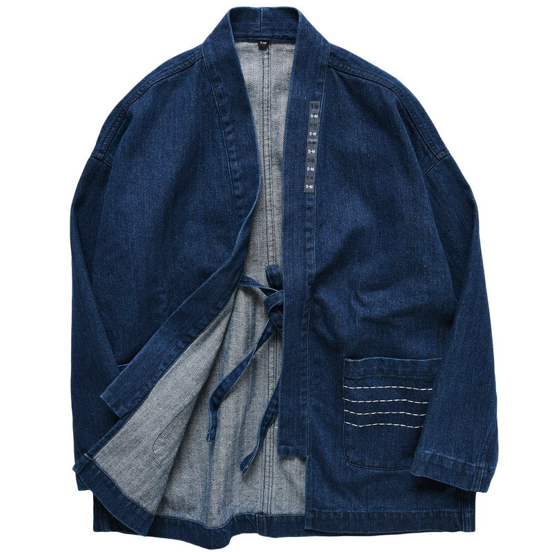 Herringbone Denim Robe Loose Jacket