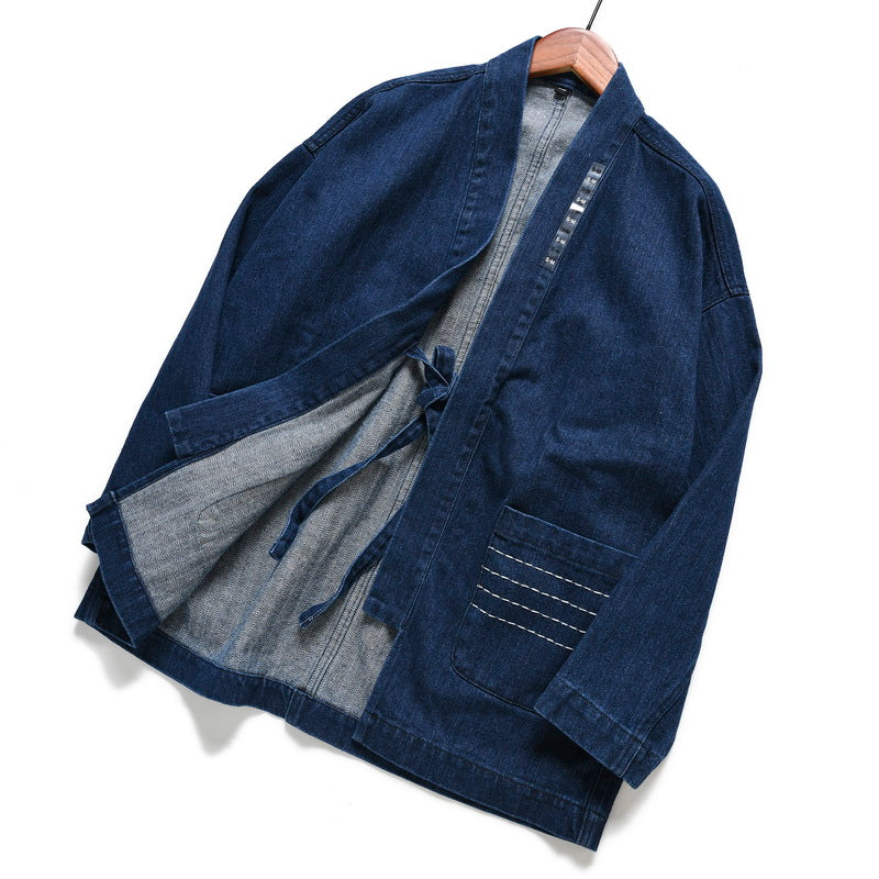 Herringbone Denim Robe Loose Jacket