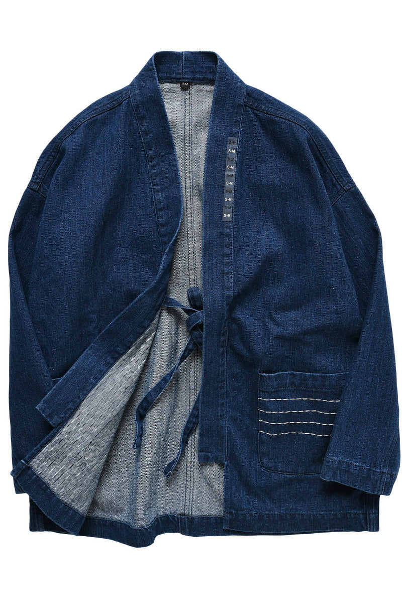 Herringbone Denim Robe Loose Jacket