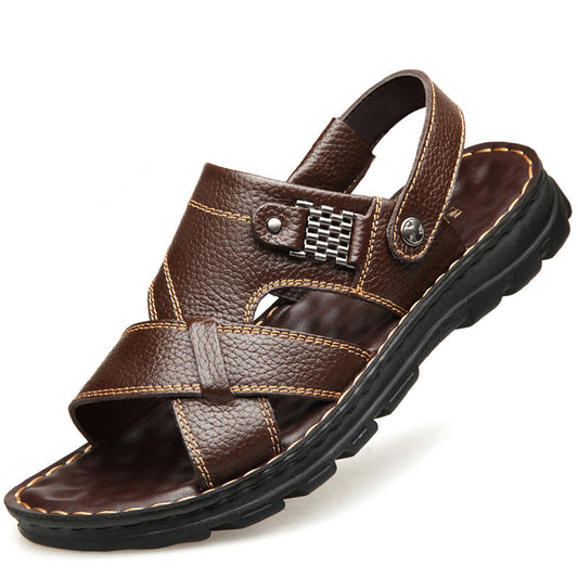Outer Wear First Layer Leather Sandals And Slippers