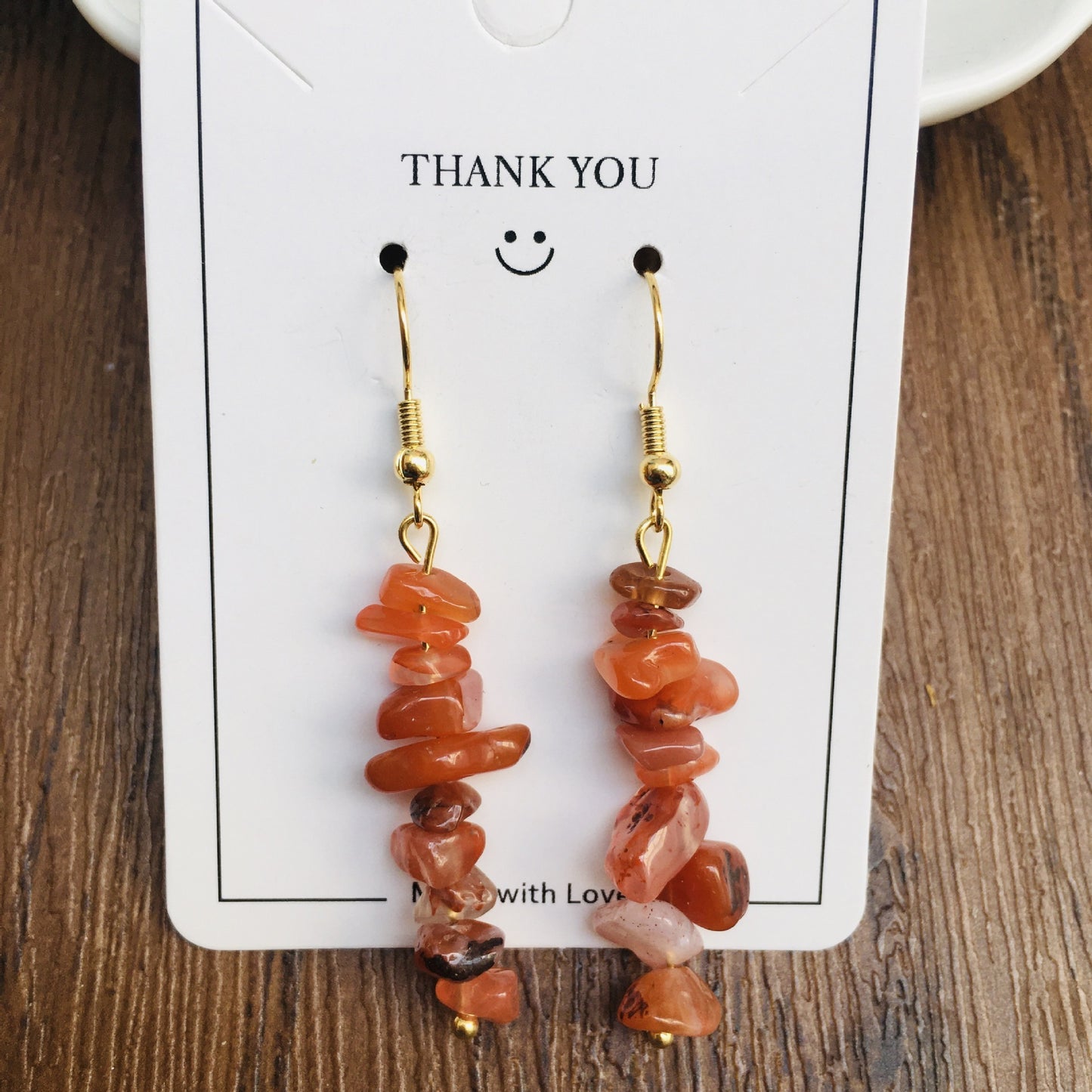 Handmade DIY Natural Crystal Stone Beaded Earrings