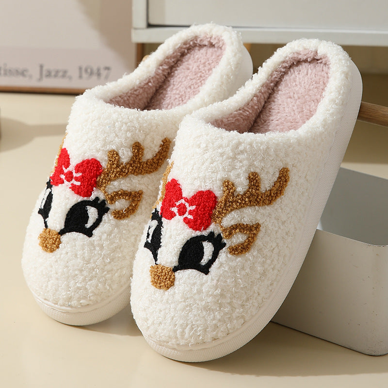 Christmas Santa Claus Furry Non-Slip Home Slippers