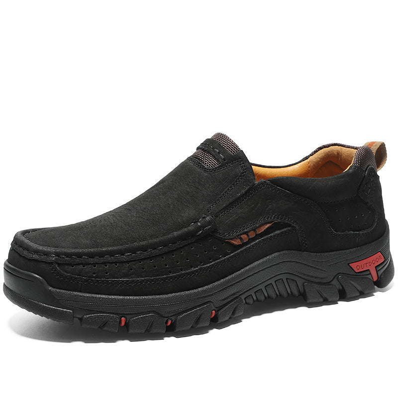 British Casual Thick Sole Leather Hiking Shoes