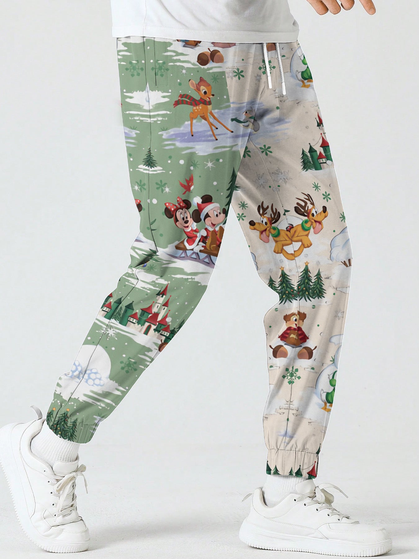 Christmas Snowman Pattern Printed Sweatpants