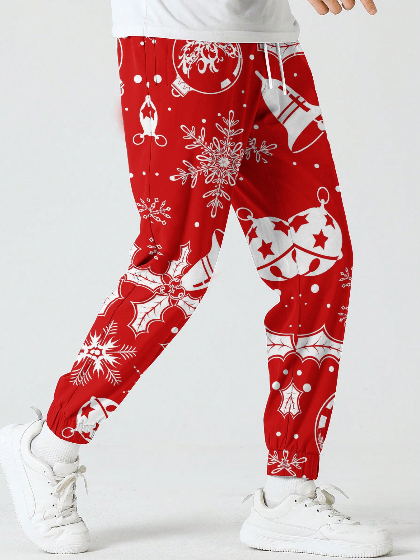 Christmas Snowman Pattern Printed Sweatpants