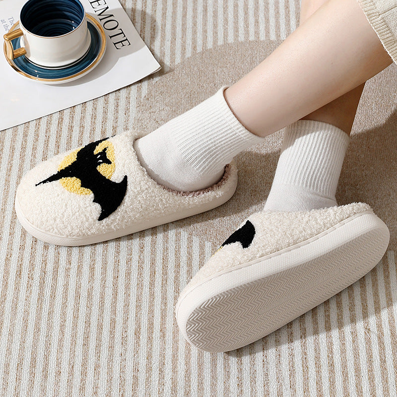 Halloween Bat Cartoon Thermal Winter Cotton Slippers