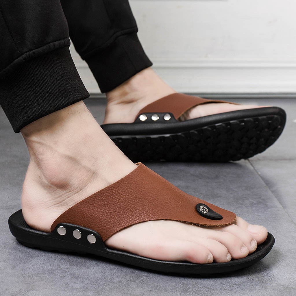 Leather Flip Flops for Men