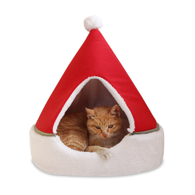 Christmas Tree Dog and Cat Bed Tent Litter