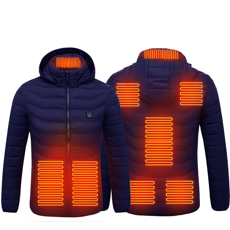 9-Zone Heated Electric Puffer Insulated Hood Windbreaker Jacket