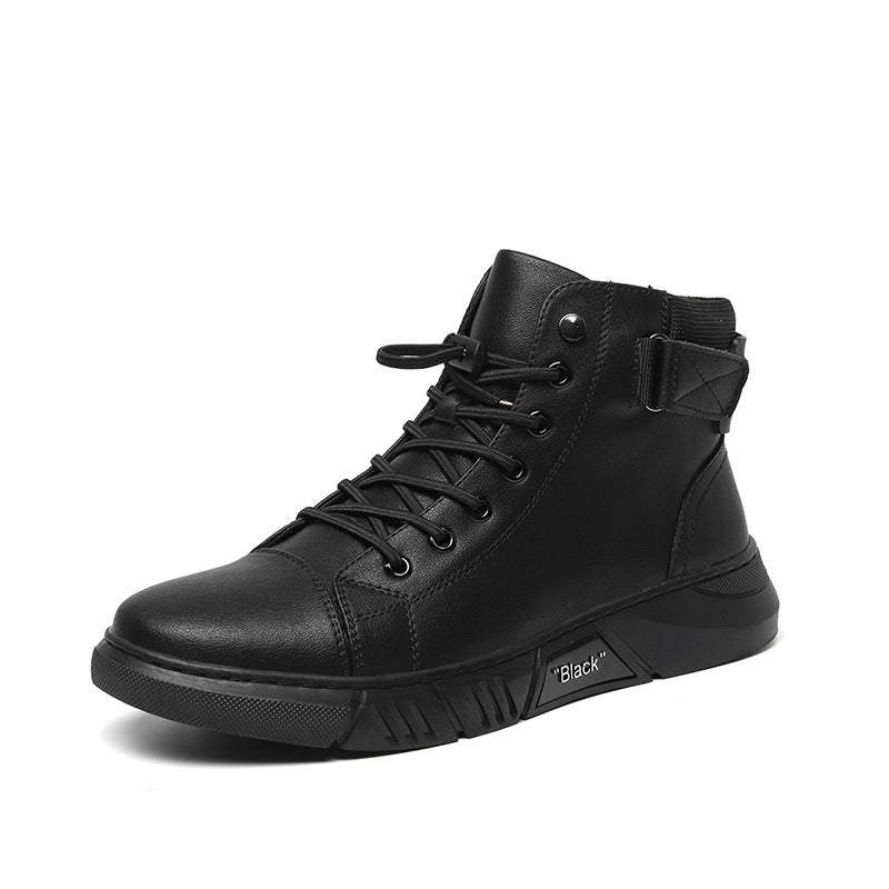 High-Top Martin Leather Shoes Plus Cashmere