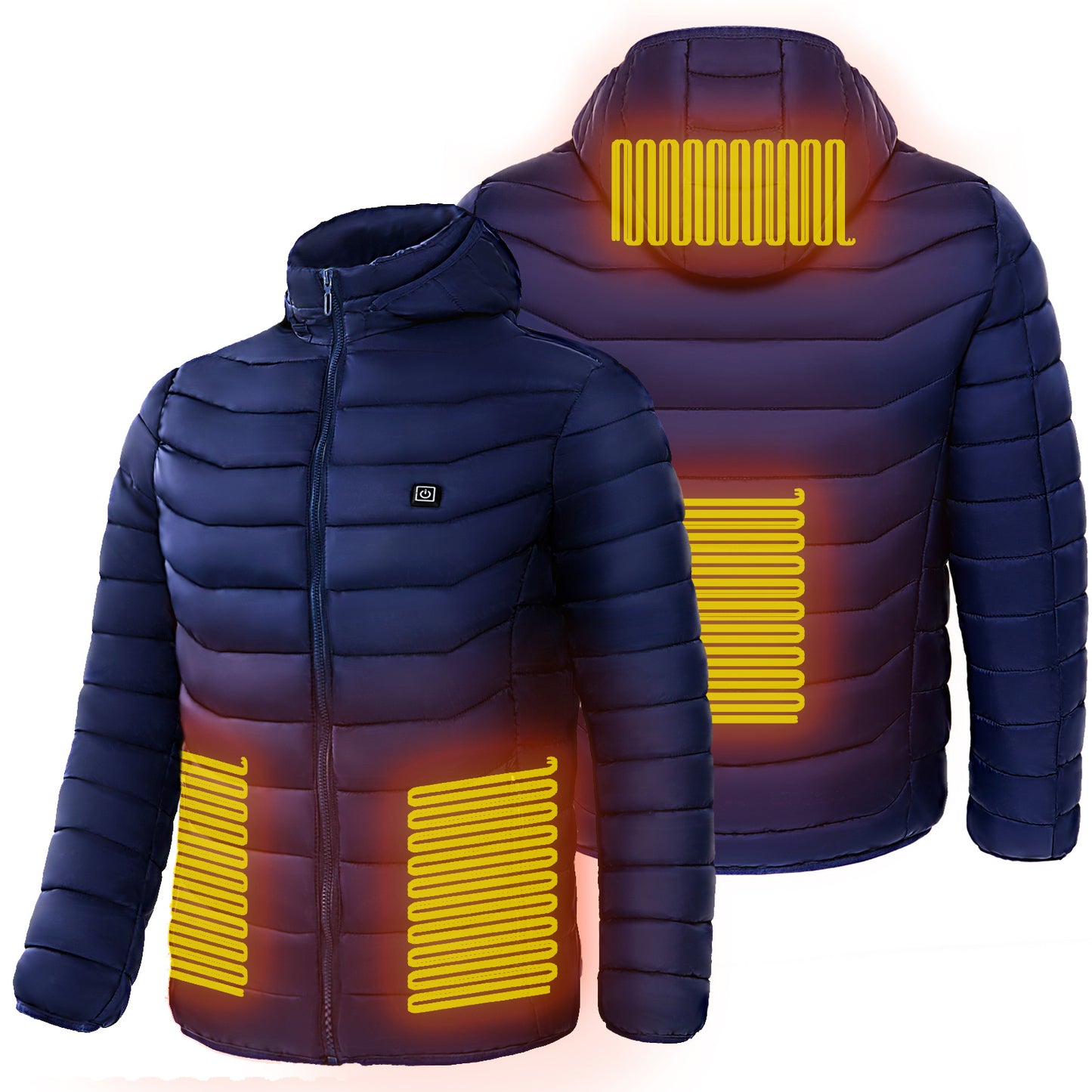 9-Zone Heated Electric Puffer Insulated Hood Windbreaker Jacket