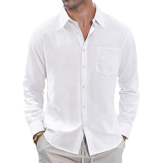 Thin Lapel Collar Long Sleeve Shirt