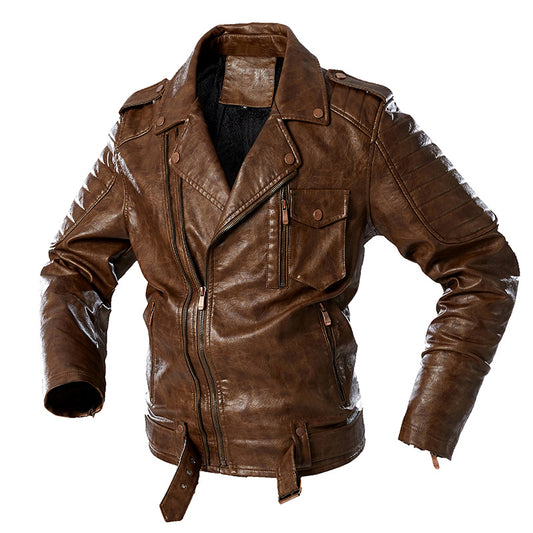 Large Size Men's Suit Parker Leather Jacket