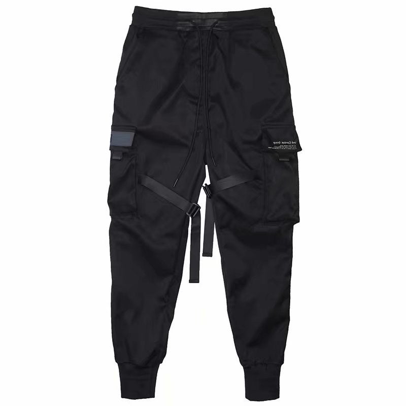 Rubans Harem Joggers hommes Cargo pantalon Streetwear Hip Hop poches décontractées coton pantalon de survêtement
