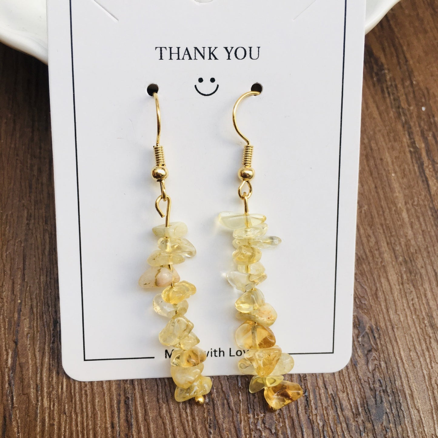 Handmade DIY Natural Crystal Stone Beaded Earrings