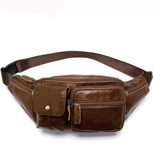 Leather Retro First Layer Cowhide Wear Belt Phone Belt Bag