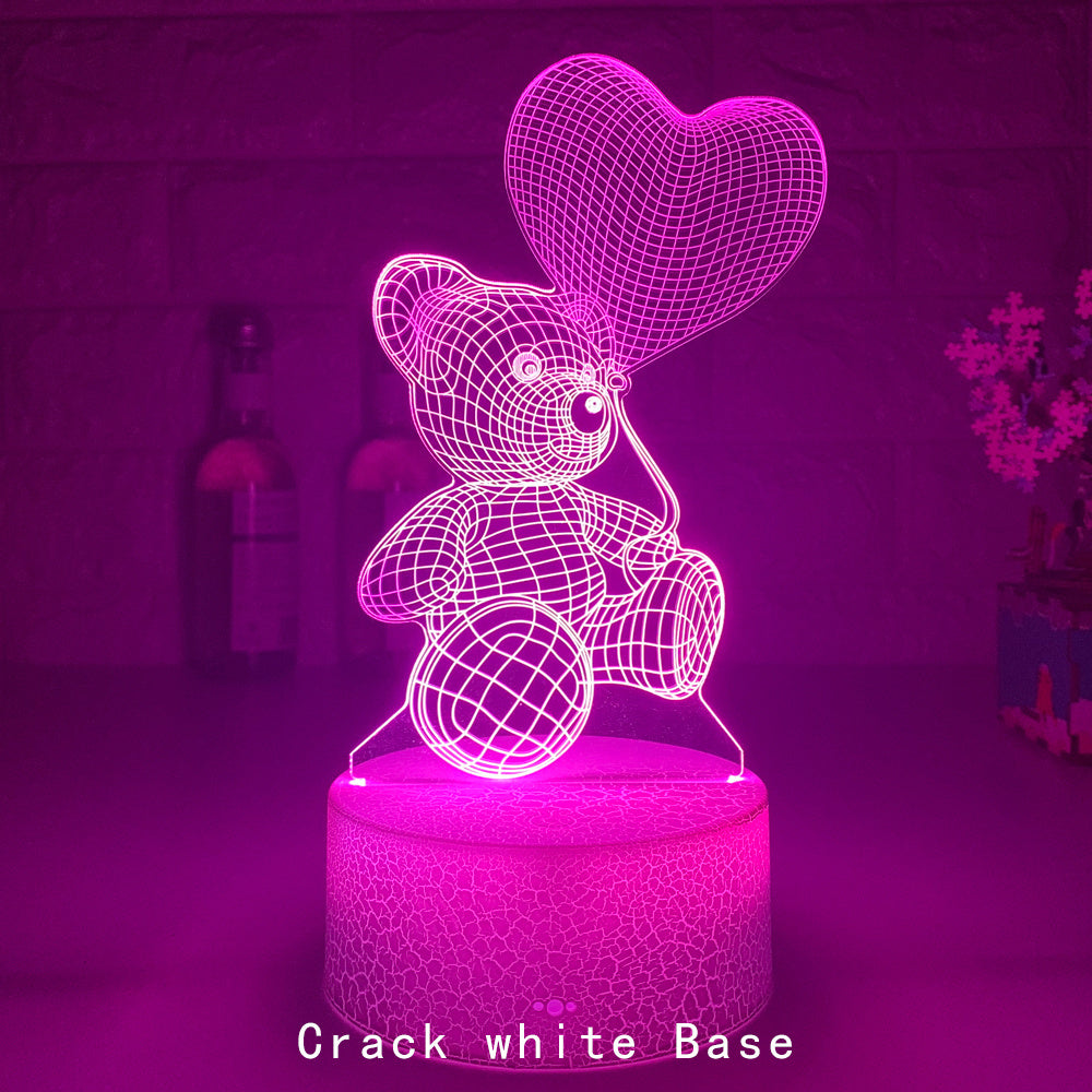 Valentines 3D Lamp Acrylic USB LED Night Lights Neon Sign