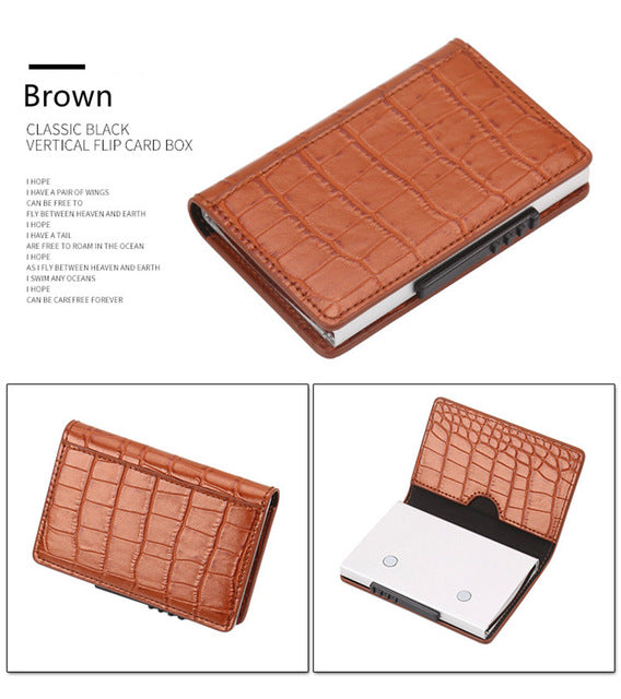 RFID Blocking Leather Card Holder Credit Card Wallet