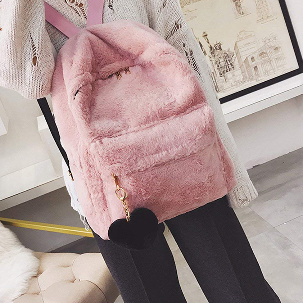 College Style Plush Backpack