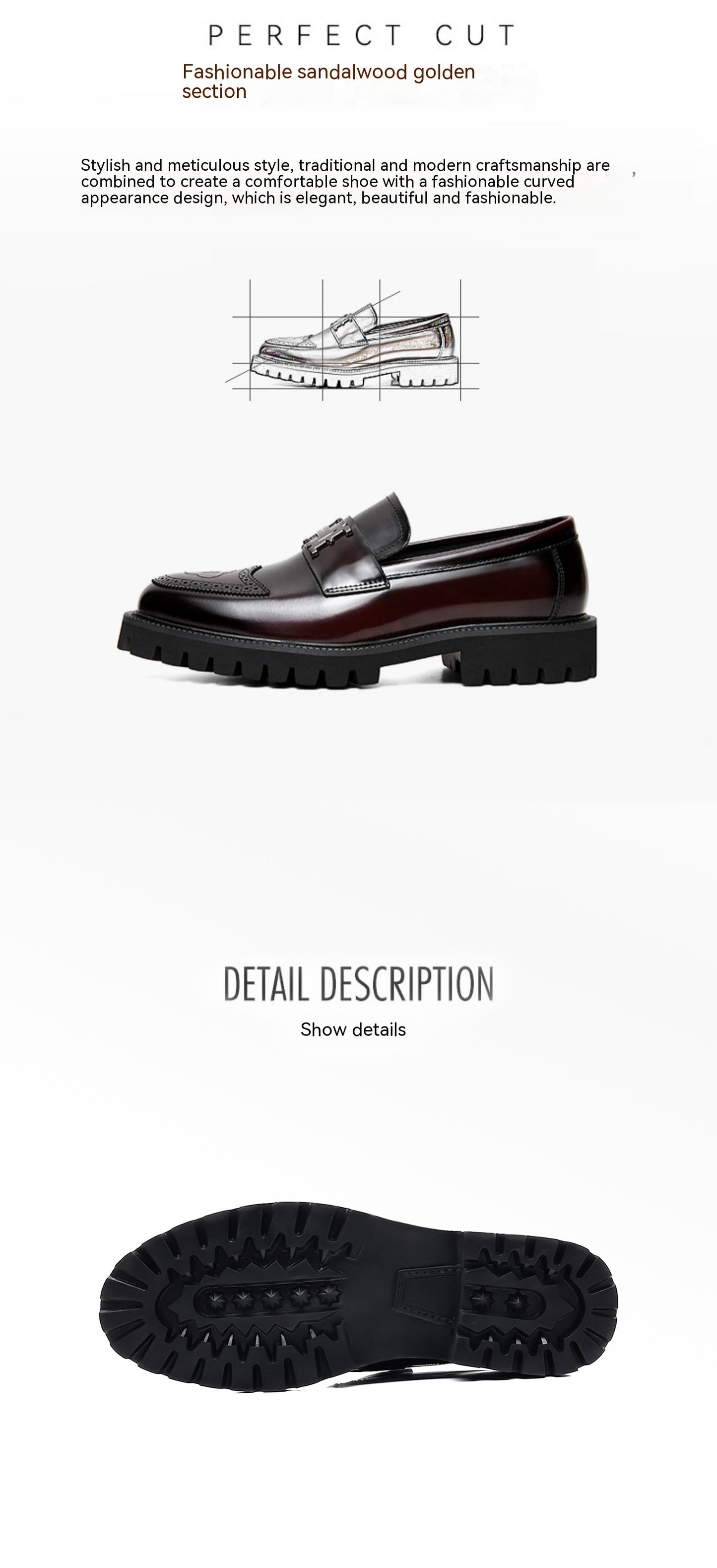 Slit Beads Matte Craft Leather Shoes
