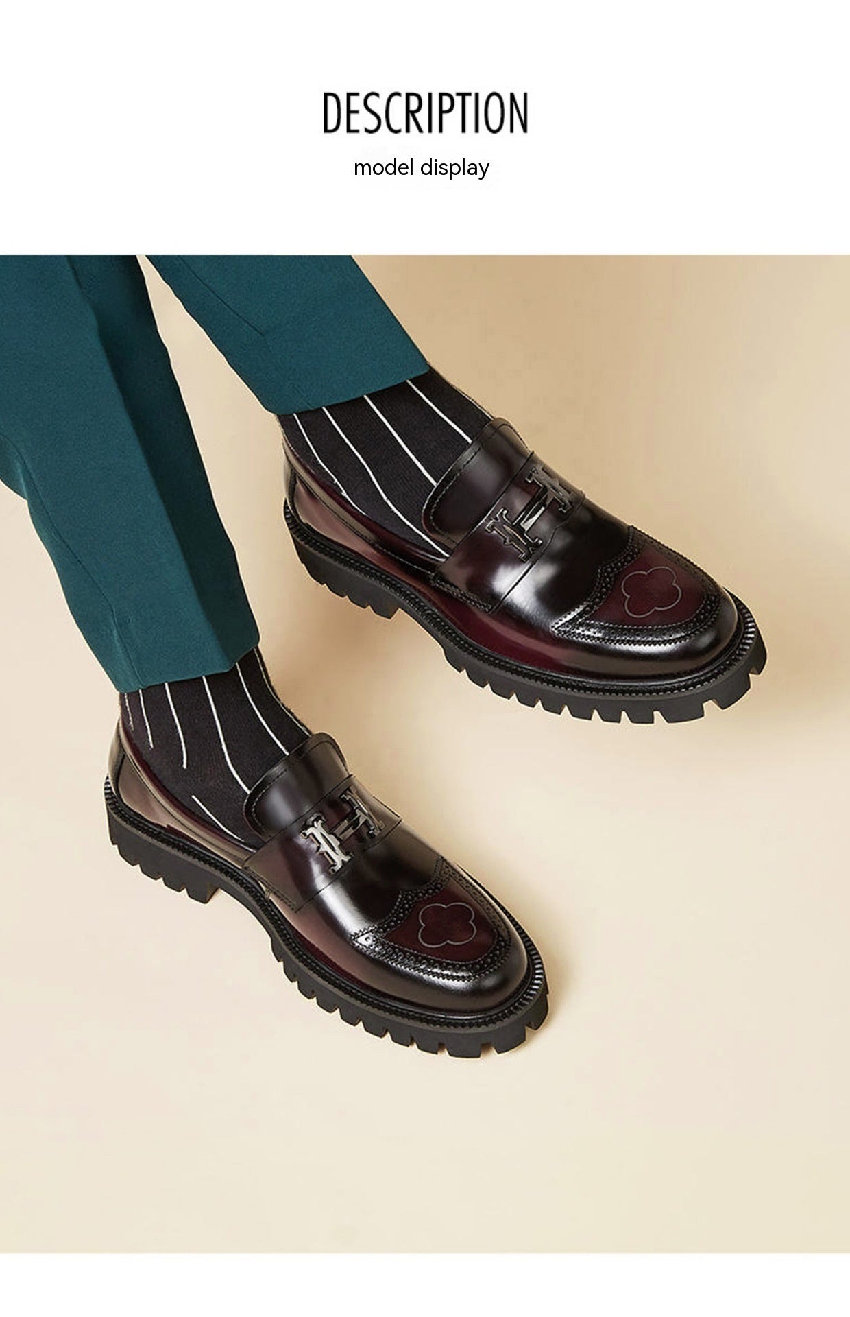 Slit Beads Matte Craft Leather Shoes