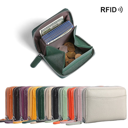 RFID Genuine Leather Card Holder