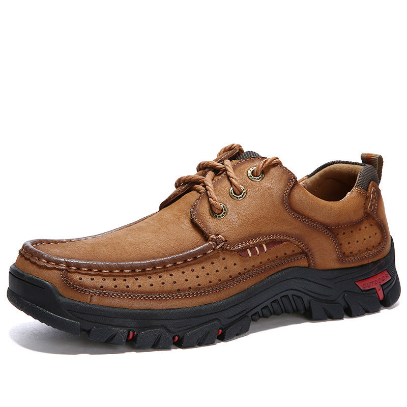British Casual Thick Sole Leather Hiking Shoes