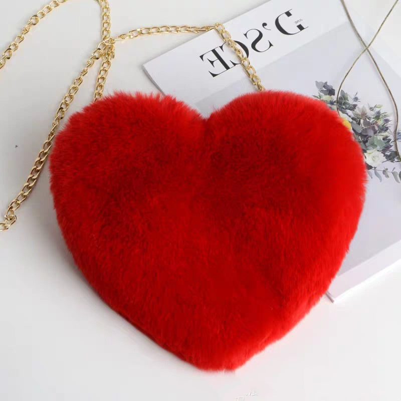 Valentines Plush Love Shoulder Party Bags with Chain