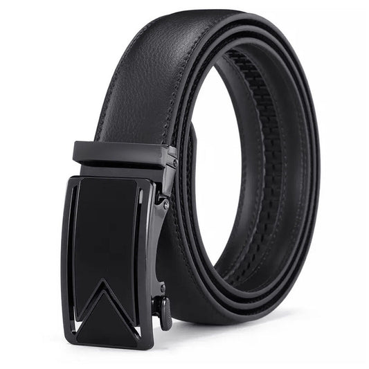 Men's Ratchet Belt Leather With Slide Buckle Ratchet